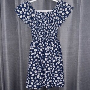 Girls Speechless Navy and White Floral Dress